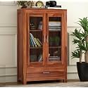 SNAP FURNITURE Solid sheesham Wood Corner Book Shelf with Storage | Library Bookshelf |Wooden Bookcase Office &amp; Home Living Room| Book Cabinet (Honey)