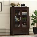 SNAP FURNITURE Solid sheesham Wood Corner Book Shelf with Storage | Library Bookshelf |Wooden Bookcase Office &amp; Home Living Room| Book Cabinet (Walnut)