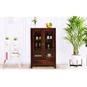 Solid Wooden Crockery Cabinet for Kitchen &amp; Dining Room |sheesham Wood Free Standing Movable (andtque Walnut)