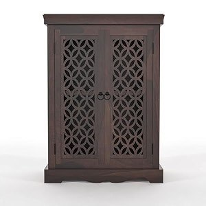 snap furniture wooden crockery cabinet for kitchen amp dining room sheesham wood free standing side board crockery cabinet with drawers amp door walnut