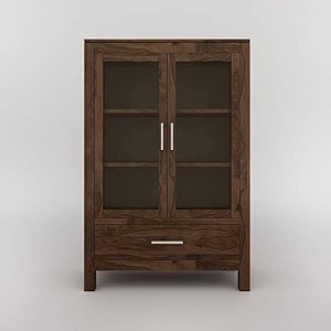 solid wooden crockery cabinet for kitchen amp dining room sheesham wood free standing movable brown walnut