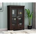 Solid Wooden Crockery Cabinet for Kitchen &amp; Dining Room |sheesham Wood Free Standing Movable (Walnut Finish Sideboard) (30x 15 x 46.5 inch)