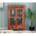 Solid Wooden Crockery Cabinet for Kitchen &amp; Dining Room |sheesham Wood Free Standing Movable (Honey Finish Sideboard Cabinet with Drawers) (30x 15 x 46.5 inch)
