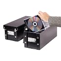 Snap-N-Store CD Storage Box, 2-Pack, Holds 165 Sleeved CDs per Box, Black