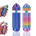 SnapMorph3.1 Little Ouchies Fidget Toys - Long-Lasting Spinning Pain Stim Toy for Anxiety & Stress Relief, Fidget Toys for Adults Teens, Pain Relief Fidget Tool, 2PCS Purple+Color