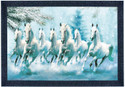 SNDArt 7 Running Horses Vastu UV Textured Digital Reprint 14 inch x 20 inch Painting (With Frame)