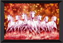 SNDArt 7 Running Horses Vastu UV Textured Digital Reprint 14 inch x 20 inch Painting (With Frame)