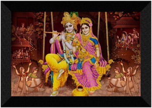 sndart radha krishna wall decoration items golden brown