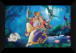 sndart radha krishna wall decoration items dark blue