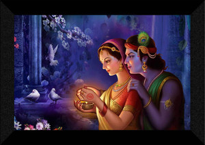 sndart radha krishna wall decoration items green