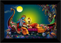 SNDArt Radha Krishna Wall Decoration Items (Marble Brown)