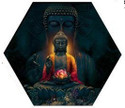 SNDArt Set Of 3 Lord Buddha Painting for Living Room Pack of 3 (Leafy Brown)