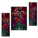SNDArt Set Of 3 Lord Ganesha Wall Paintings For Living Room Digital Reprint 11.9 inch x 18 inch Painting (Without Frame, Pack of 3)