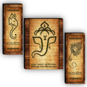 SNDArt Set OF 3 Lord Ganesha Home Décor 3D Digital Reprint 12 inch x 18 inch Painting (Without Frame, Pack of 3)