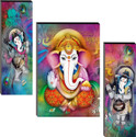 SNDArt Set Of 3 Lord Ganesha 3d Painting For Wall Digital Reprint 12 inch x 18 inch Painting (Without Frame, Pack of 3)