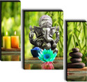 SNDArt Set Of 3 LORD GANESHA Mdf Digital Reprint 18 inch x 12 inch Painting (Without Frame, Pack of 3)