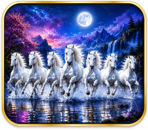 SNDArt Vastu 7 Running Horses Wall Paintings