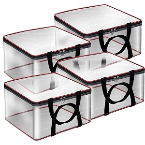 sndia 4 pack nylon 33 l pvc transparent clothes storage bags