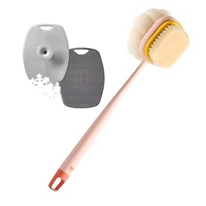 sndyi scalp massager shampoo brush scalp scrubber with soft silicone bristles scalp exfoliator for dandruff removal scalp massager for hair growth wet dry hair brush for scalp care green green amp beige