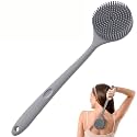 Sndyi Scalp Massager Shampoo Brush, Scalp Scrubber with Soft Silicone Bristles, Scalp Exfoliator for Dandruff Removal, Scalp Massager for Hair Growth, Wet Dry Hair Brush for Scalp Care, Green (Green & Beige)