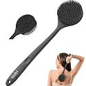 Sndyi Scalp Massager Shampoo Brush, Scalp Scrubber with Soft Silicone Bristles, Scalp Exfoliator for Dandruff Removal, Scalp Massager for Hair Growth, Wet Dry Hair Brush for Scalp Care, Green (Green &amp; Beige)