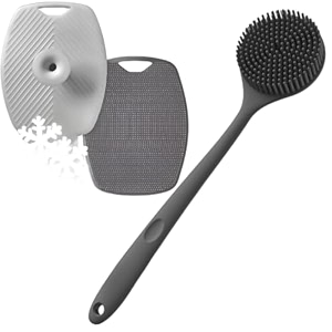 sndyi scalp massager shampoo brush scalp scrubber with soft silicone bristles scalp exfoliator for dandruff removal scalp massager for hair growth wet dry hair brush for scalp care green green amp beige