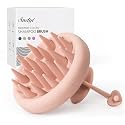 Sndyi Silicone Scalp Massager Shampoo Brush, Hair Scrubber with Soft Silicone Bristles, Scalp Scrubber/Exfoliator for Dandruff Removal, Wet Dry Scalp Brush for Hair Growth &amp; Scalp Care, Pink