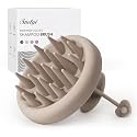 Sndyi Silicone Scalp Massager Shampoo Brush, Hair Scrubber with Soft Silicone Bristles, Scalp Scrubber/Exfoliator for Dandruff Removal, Wet Dry Scalp Brush for Hair Growth & Scalp Care, Khaki