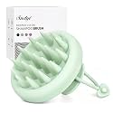 Sndyi Silicone Scalp Massager Shampoo Brush, Hair Scrubber with Soft Silicone Bristles, Scalp Scrubber/Exfoliator for Dandruff Removal, Wet Dry Scalp Brush for Hair Growth &amp; Scalp Care, Mint Green