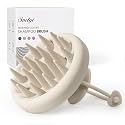 Sndyi Silicone Scalp Massager Shampoo Brush, Hair Scrubber with Soft Silicone Bristles, Scalp Scrubber/Exfoliator for Dandruff Removal, Wet Dry Scalp Brush for Hair Growth &amp; Scalp Care, Oatmeal
