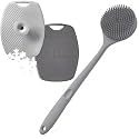Sndyi Scalp Massager Shampoo Brush, Scalp Scrubber with Soft Silicone Bristles, Scalp Exfoliator for Dandruff Removal, Scalp Massager for Hair Growth, Wet Dry Hair Brush for Scalp Care, Green (Green &amp; Beige)