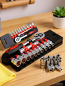 Sne 1/4 Inch Socket Set 12Pcs with Ratchet Spanner for Car Machinery Repair Tools Socket Set