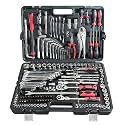 SNE 150 PCS 1/2" 3/8" 1/4" Socket Wrench Spanner Tools Box Set Mechanic Socket Set Wrench Auto Repair Tools