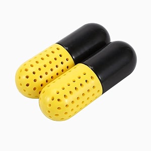 sneaker refresher pills pack of 2 - yellow  long lasting fresh fragrance shoe deodorizer  odor eliminator  fresh fragrance  moisture absorbing  compact size