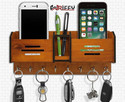 Sneha Creations Shashank COMBO MULTIPURPOSE WOODEN KEY HOLDER MOBILE CHARGING STAND Wood Key Holder
