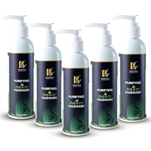 39sneira purifying neem facewash 200mlpack of 5  mild face wash with no harsh chemicals soap amp paraben free removes dirt amp excess oil for all skin type
