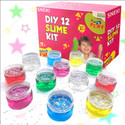 sneki set Of 12 Slime Magic Crystal Jelly clay toys kit for girls boys kids with Stars Red, Green, Pink, Yellow, Blue, Clear Putty Toy