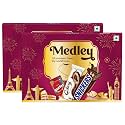 Medley Premium Chocolate Gift Pack for Rakhi | Assortment of World Famous Chocolates | Snickers, Galaxy & Skittles | Best Rakhi Gift for Your Brother | 179 g | Pack of 2