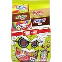 SNICKERS, SKITTLES Gummies, TWIX & LIFE SAVERS Halloween Gummies Fun Size and Mini Chocolate Candy Variety Pack, Halloween Candy Individually Wrapped, 160 Ct Bulk Bag