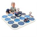 DIY Track Maze Race Car Track Building Block Educational Toy Set with 1 Light-Up Cars - Police Vehicle Theme - STEM Learning Construction Play Set - 34 Pcs