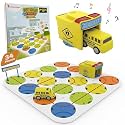 DIY Track Maze Race Car Building Block Set - Educational Toy with Light-Up Cars | STEM Learning Construction Playset for Kids | Customizable School Bus Track