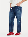 Snitch Baggy Fit Men Dark Blue Jeans