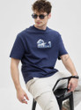 Snitch Embroidered Men Crew Neck Navy Blue