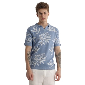 SNITCH FloriqueTee Blue Floral T-Shirt