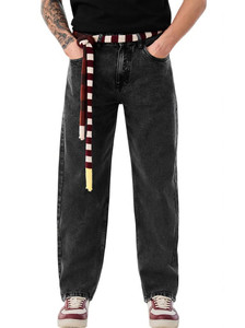Snitch Loose Fit Men Black Jeans