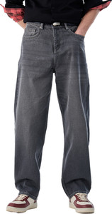 Snitch Loose Fit Men Grey Jeans