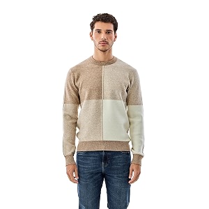 SNITCH Mens Sweater Color Block Acrylic