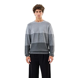 SNITCH Mens Sweater Gradient Textured Knit