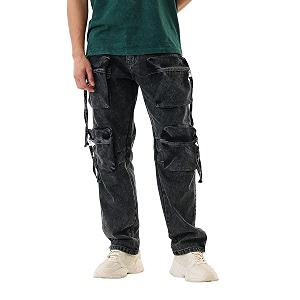 SNITCH Men Cargo Pants Baggy Fit