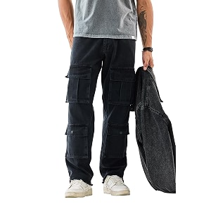 SNITCH Men Cargo Pants Baggy Fit
